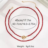 2 Piece Bohemian Beaded Necklace - Trendsi - Flyclothing LLC