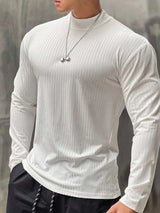 Men's Mock Neck Long Sleeve T-Shirt - Trendsi - Flyclothing LLC