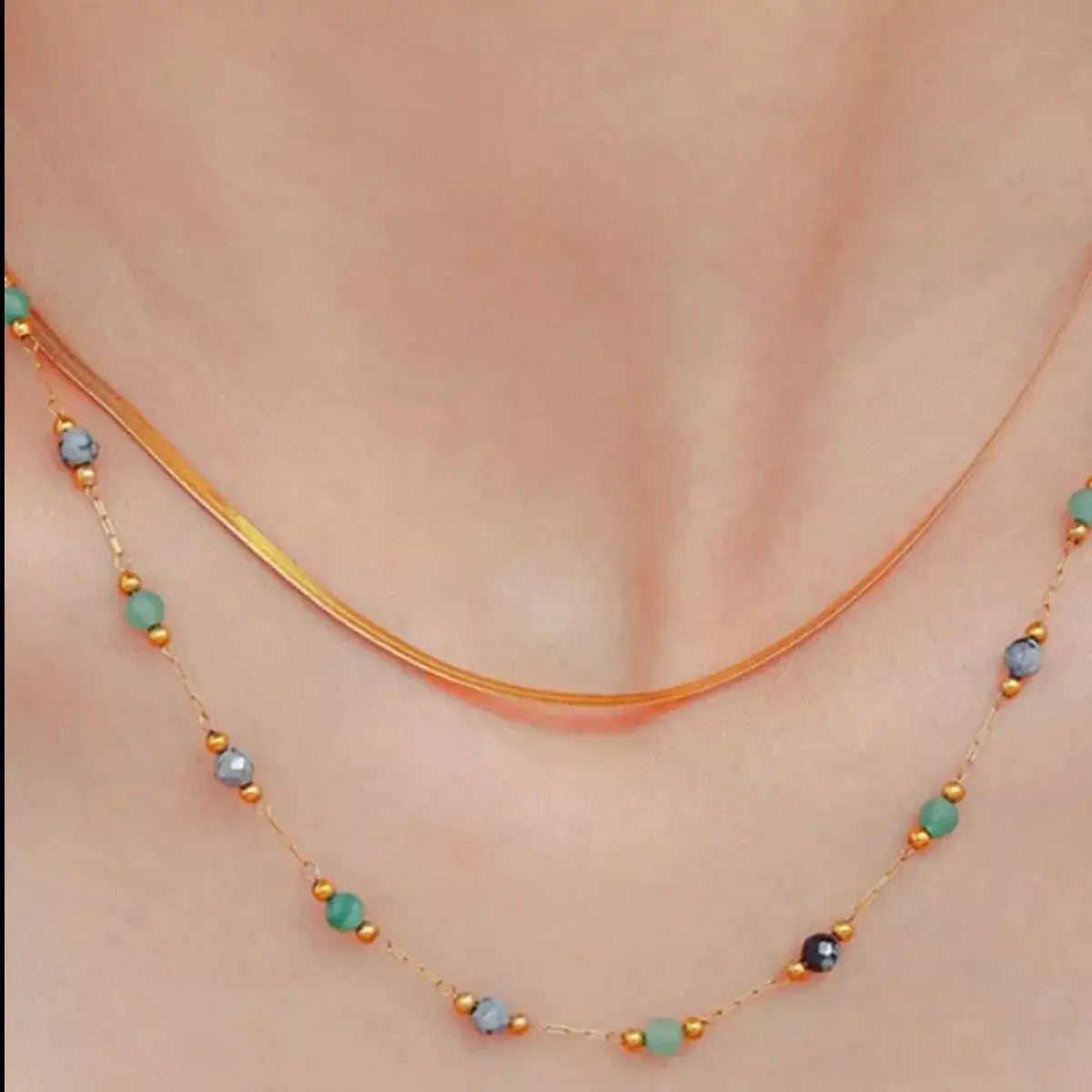 18K Gold-Plated Titanium Steel Necklace - Trendsi - Flyclothing LLC