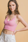 Love Tree Seamless Lace Detail Cropped Cami - Trendsi