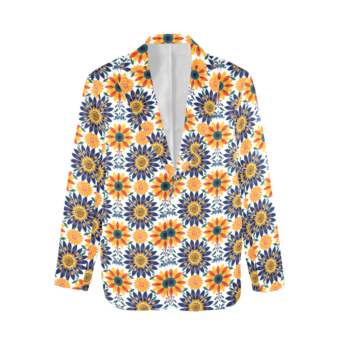 Baha Ranch Colores de Mexico Blue Yellow Mexican Floral Blazer - Baha Ranch Western Wear - Flyclothing LLC
