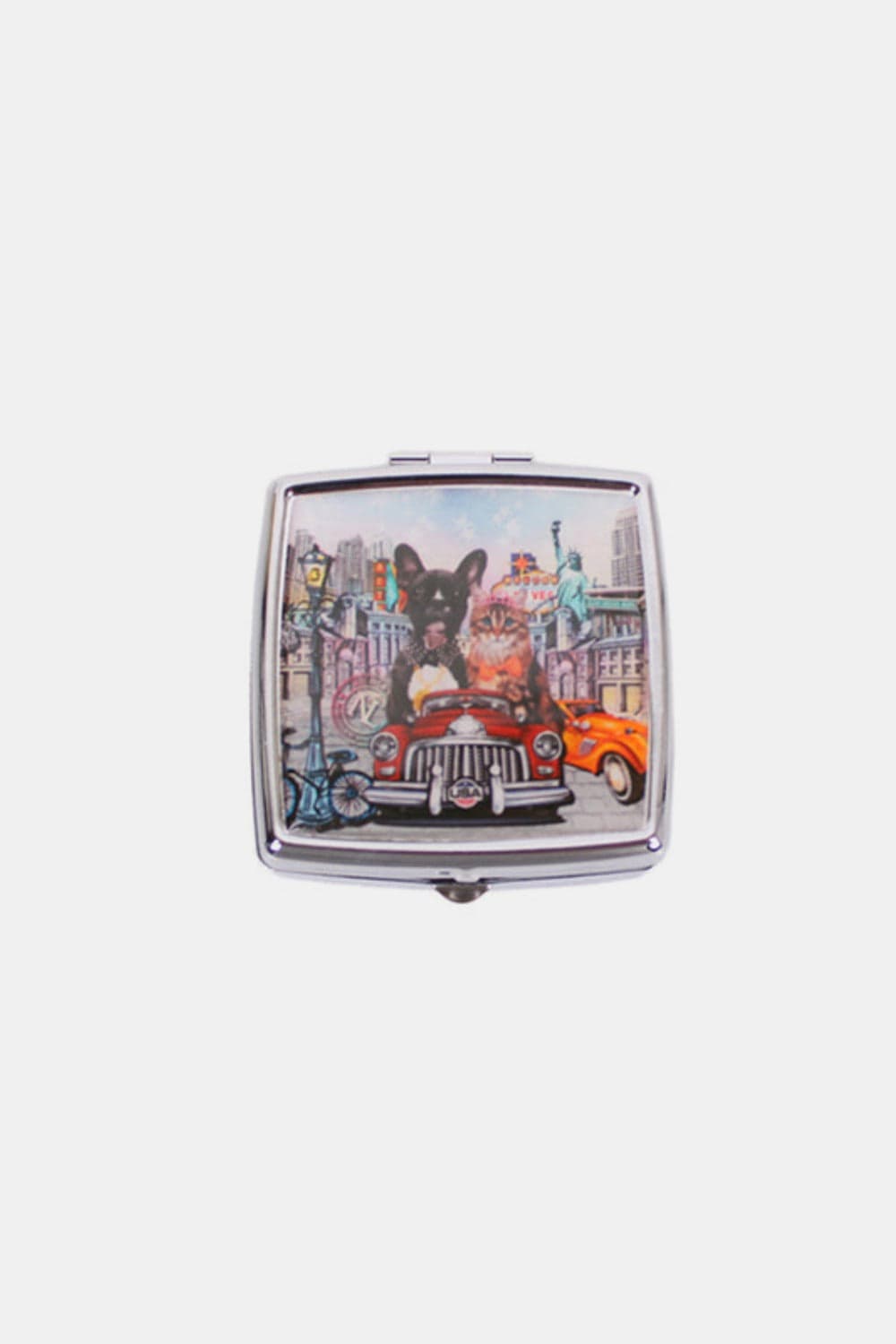 Nicole Lee USA Printed Metallic Square Pill Case - Trendsi