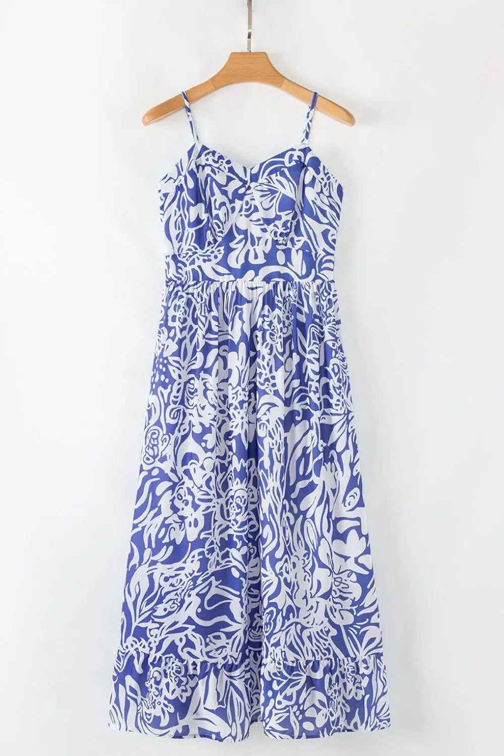 Floral Print Spaghetti Strap High Waist Dress - Trendsi - Flyclothing LLC