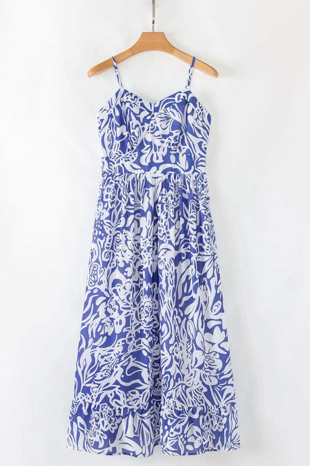 Floral Print Spaghetti Strap High Waist Dress - Trendsi - Flyclothing LLC