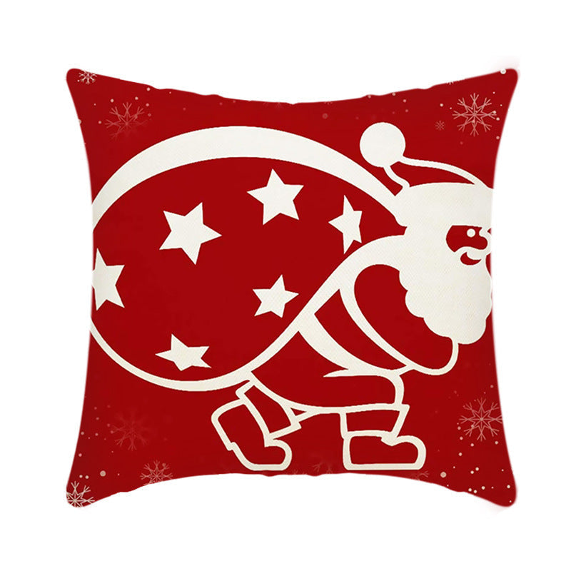 Merry Christmas Cushion Cover 45cm Elk Santa Claus Short Plush Sofa Pillow Cover Home Decor Pillowcase Christmas Decoration - My Store - Flyclothing LLC