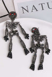 Skeleton Shape Glass Stone Dangle Earrings - Trendsi - Flyclothing LLC