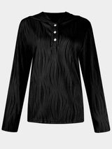 Textured Long Sleeve Hoodie - Trendsi - Flyclothing LLC
