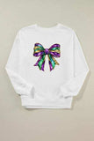 Bow Round Neck Long Sleeve Sweatshirt - Trendsi - Flyclothing LLC