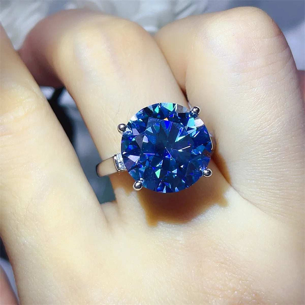 10 Carat Moissanite 925 Sterling Silver Ring and Necklace Set - Trendsi - Flyclothing LLC