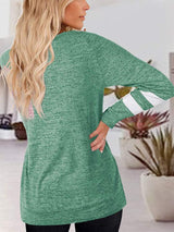 V-Neck Raglan Sleeve T-Shirt - Trendsi - Flyclothing LLC