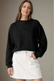 Round Neck Long Sleeve Sweatshirt - Trendsi - Flyclothing LLC