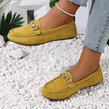 Comfortable Flat Loafers with Decorative Buckle - Trendsi - Flyclothing LLC