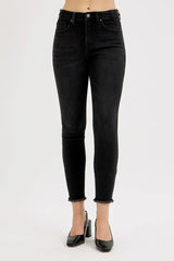 RISEN Full Size Tummy Control High Rise Adjustable Waist Skinny Jeans Plus Size - Trendsi - Flyclothing LLC