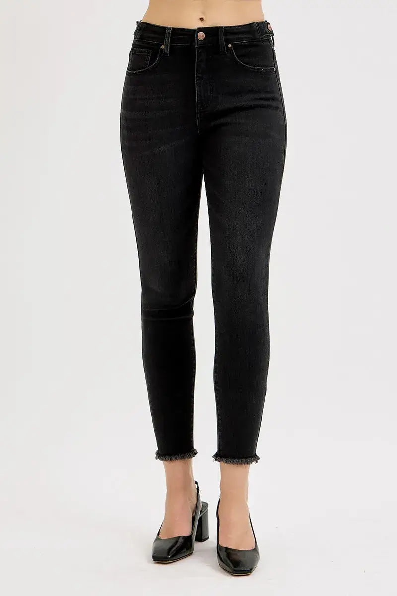 RISEN Full Size Tummy Control High Rise Adjustable Waist Skinny Jeans Plus Size - Trendsi - Flyclothing LLC
