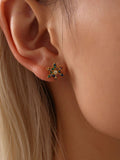 Stainless Steel Snowflake Stud Earrings - Trendsi