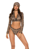 Printed Zip Up Three-Piece Swim Set - Trendsi - Flyclothing LLC