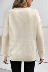 BOO Round Neck Long Sleeve Sweater - Trendsi - Flyclothing LLC