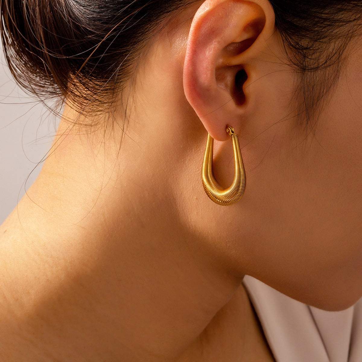 Titanium Steel U Shape Earrings - Trendsi - Flyclothing LLC