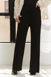 ADORA Tied Wide Leg Knit Pants - Trendsi