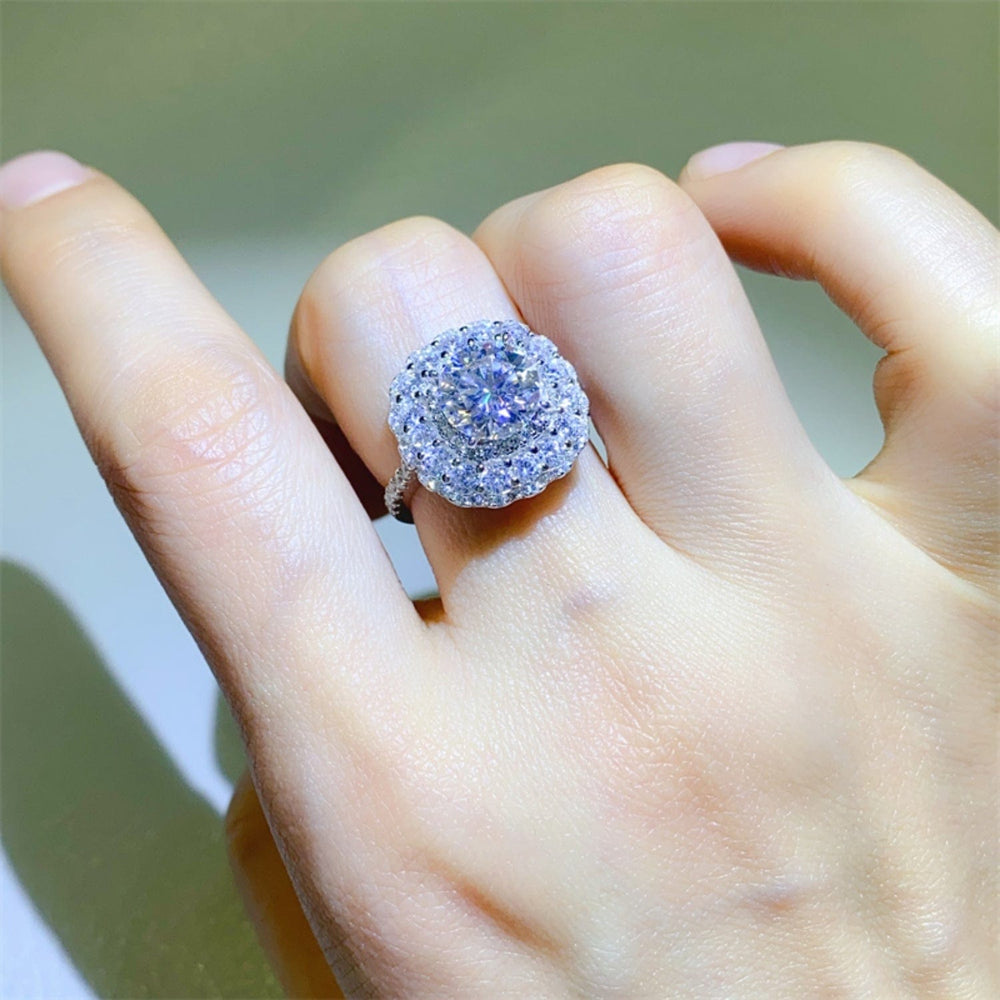 2 Carat Moissanite 925 Sterling Silver Ring - Trendsi