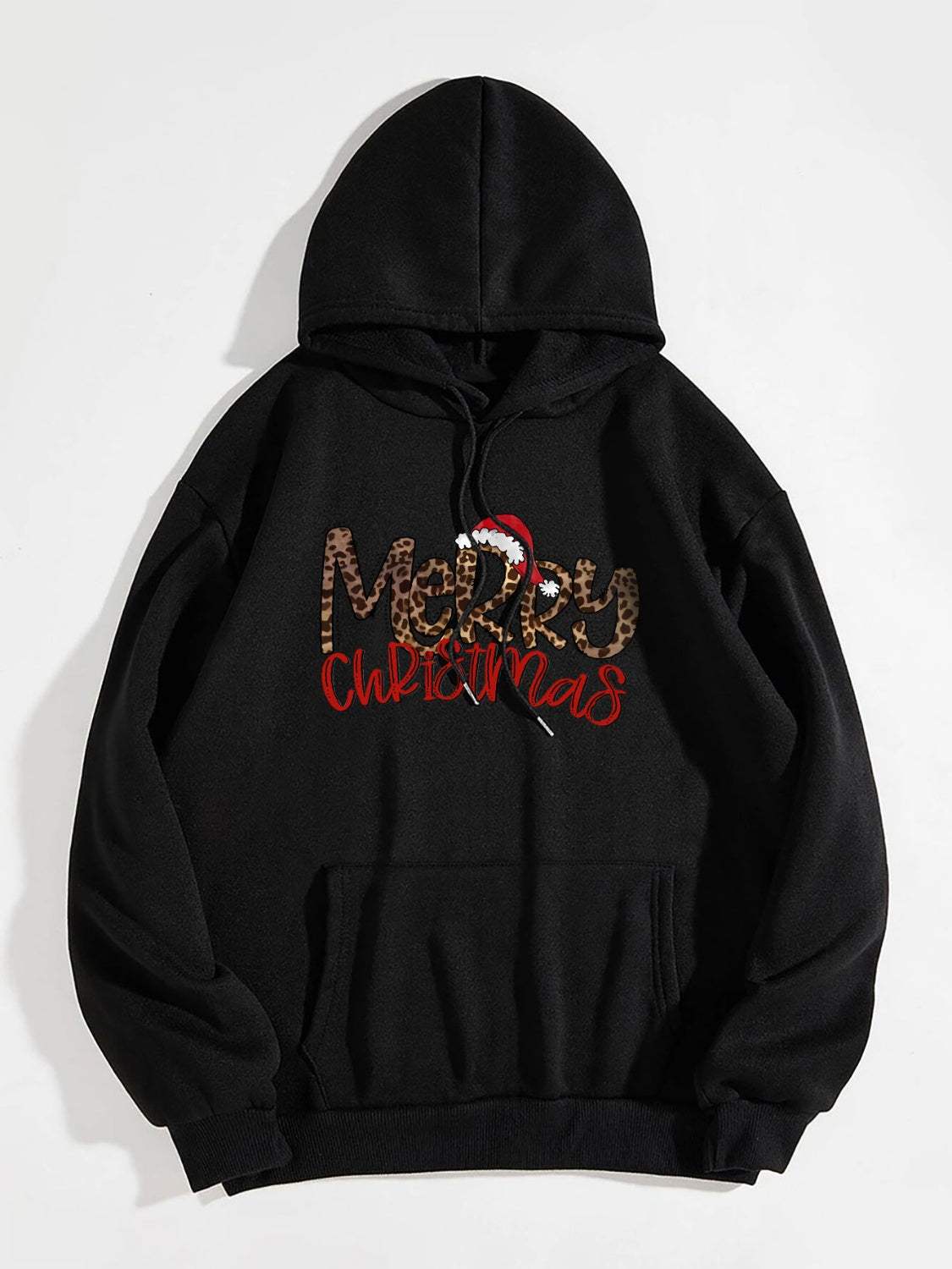 MERRY CHRISTMAS Graphic Drawstring Hoodie - Trendsi - Flyclothing LLC