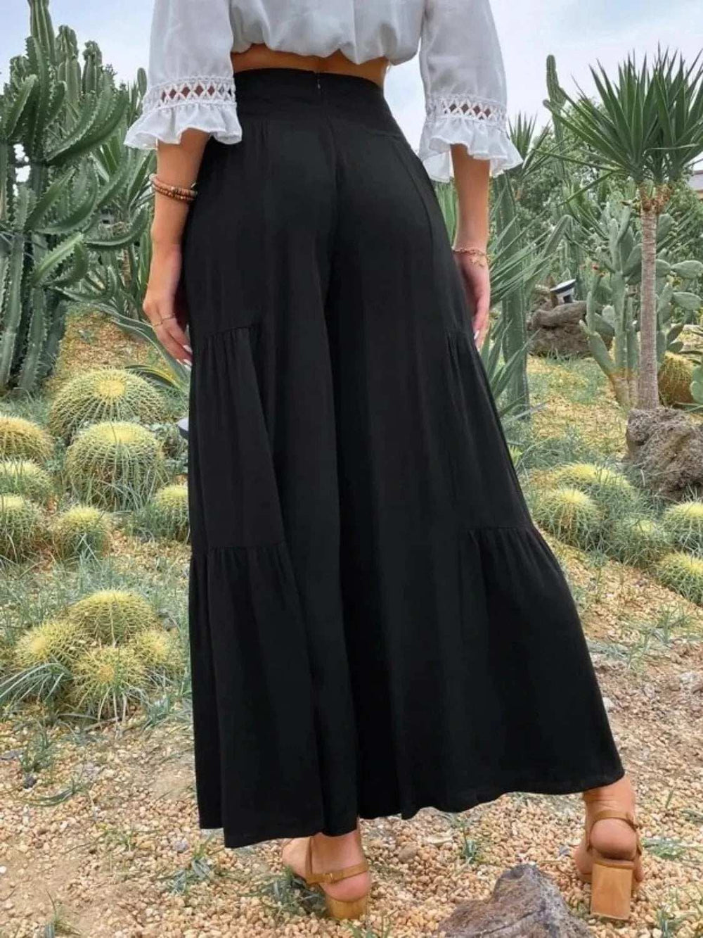 High Waist Wide Leg Pants - Trendsi - Flyclothing LLC