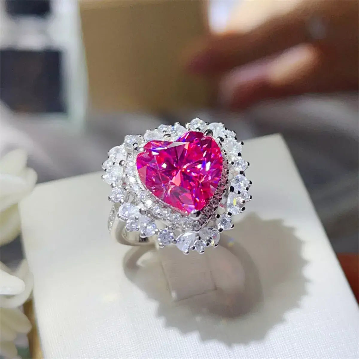 5 Carat Moissanite 925 Sterling Silver Heart-Shaped Ring - Trendsi - Flyclothing LLC