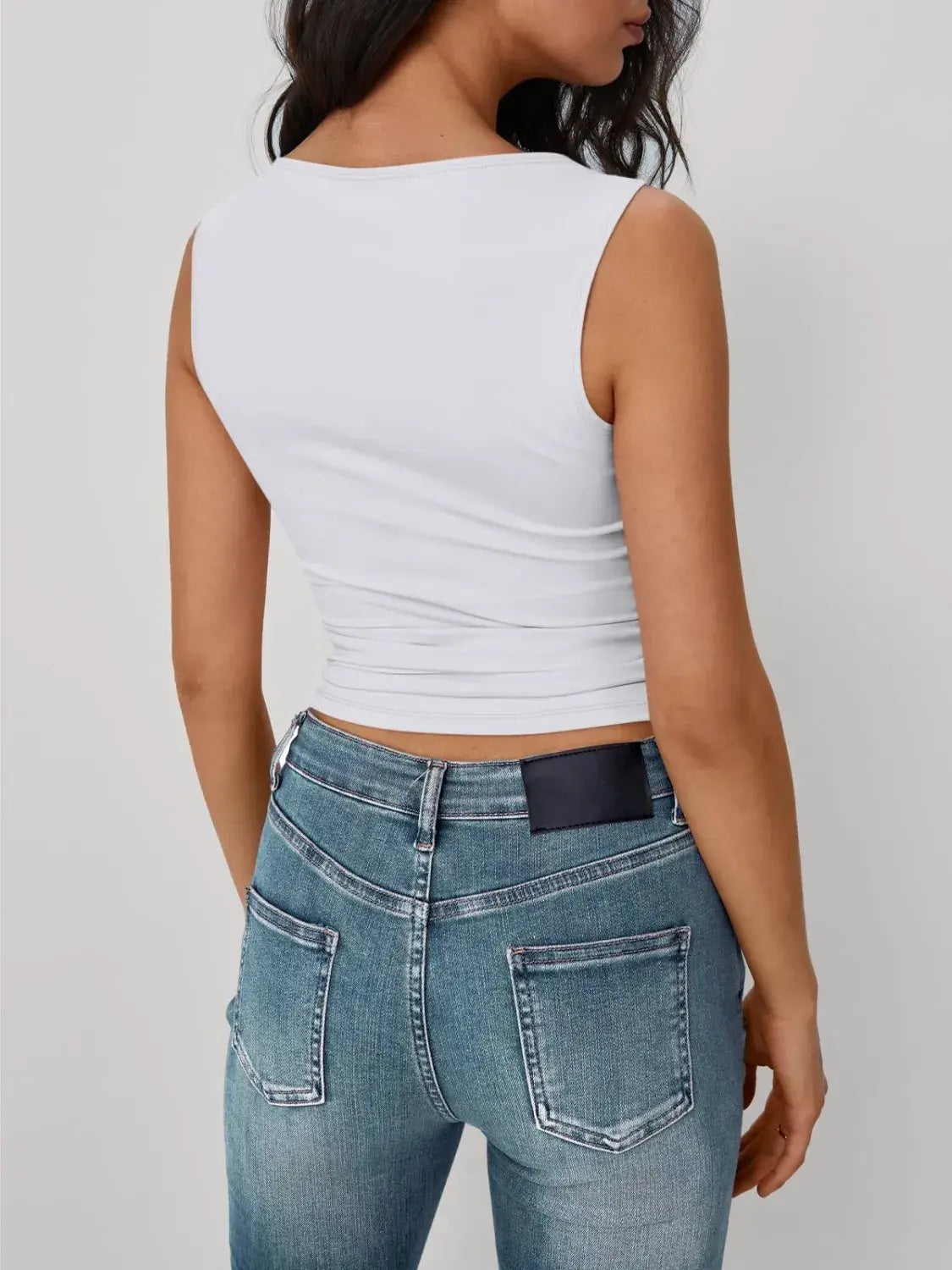 Solid Round Neck Tank - Trendsi - Flyclothing LLC