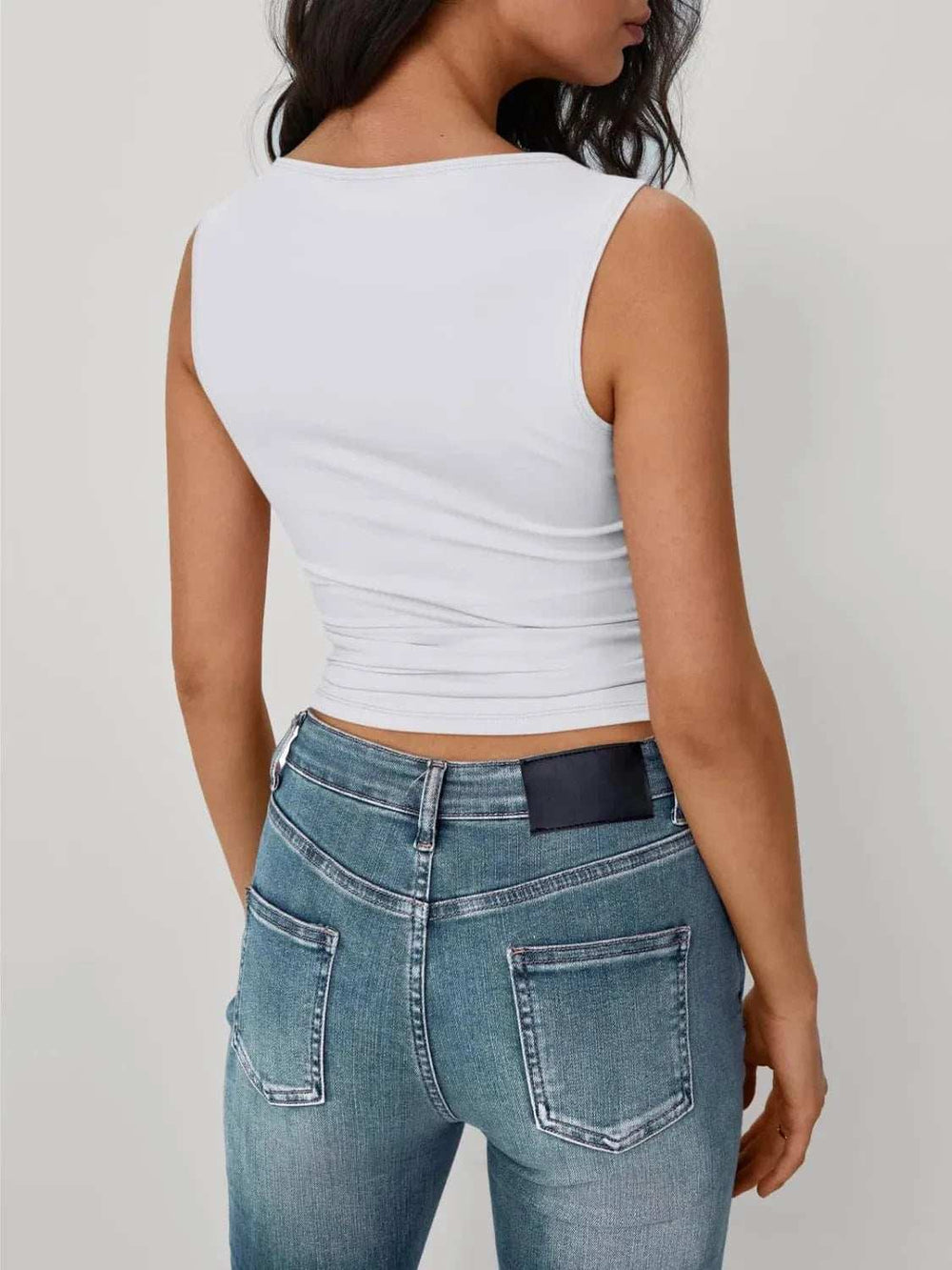 Solid Round Neck Tank - Trendsi - Flyclothing LLC