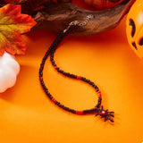Halloween Spider Web Beaded Necklace - Trendsi - Flyclothing LLC