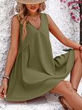 V-Neck Sleeveless Mini Dress - Trendsi - Flyclothing LLC