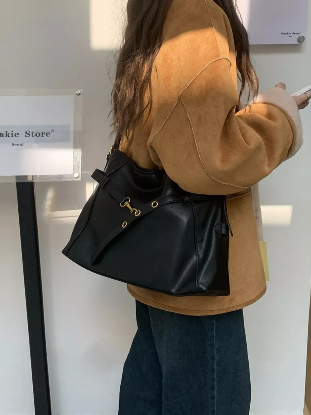 Buckle Decor Tote Bag - Trendsi - Flyclothing LLC