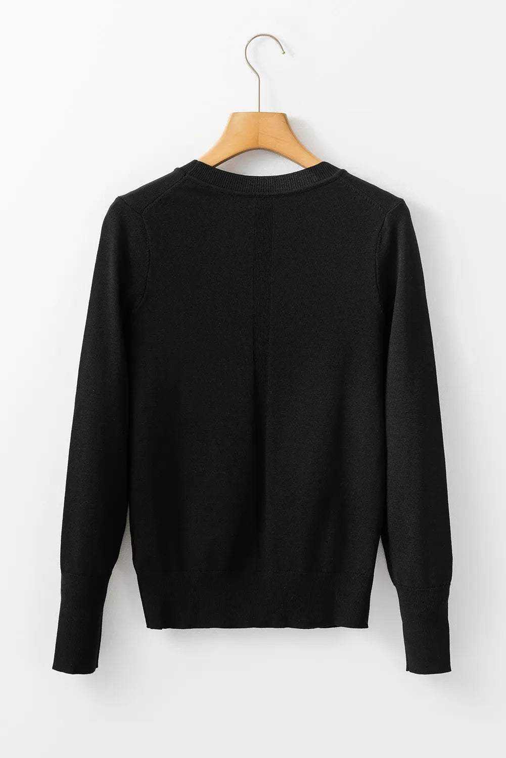 Round Neck Long Sleeve Knit Top - Trendsi - Flyclothing LLC