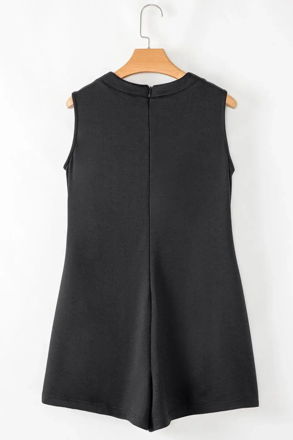 Tie V Neck Pintuck Sleeveless Loose Romper - Trendsi - Flyclothing LLC