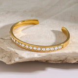 Stainless Steel Inlaid Zircon Bracelet - Trendsi
