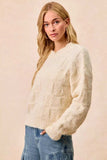 BiBi Checker Board Drop Shoulder Sweater - Trendsi - Flyclothing LLC