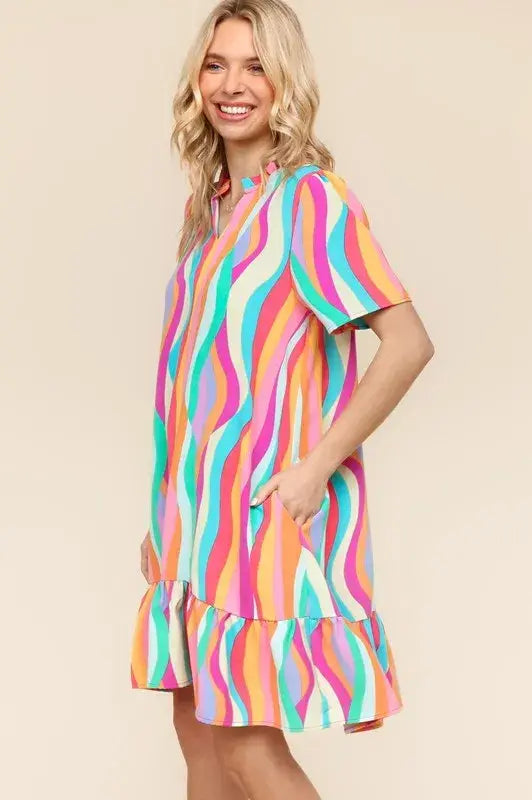Haptics Tiered Woven Ruffle Hem Dress - Trendsi - Flyclothing LLC