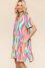 Haptics Tiered Woven Ruffle Hem Dress - Trendsi - Flyclothing LLC