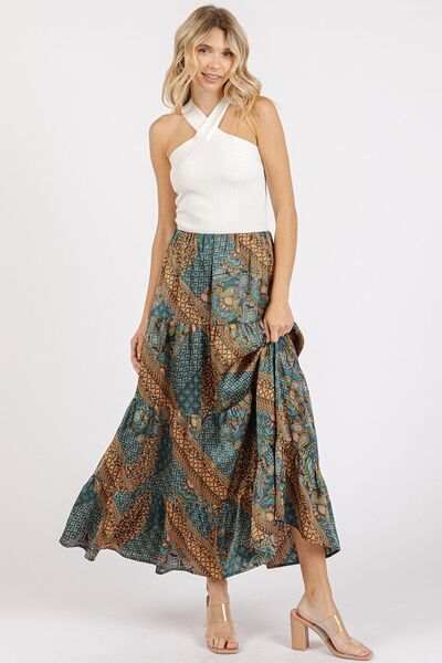 Mittoshop Paisley Patchwork Print Satin Maxi Skirt - Trendsi - Flyclothing LLC