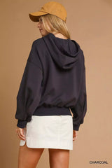 Umgee Zip-Up Fleece Hooded Jacket - Trendsi - Flyclothing LLC