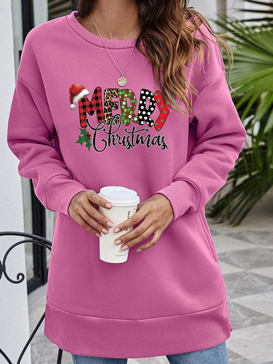 MERRY CHRISTMAS Graphic Sweatshirt - Trendsi - Flyclothing LLC