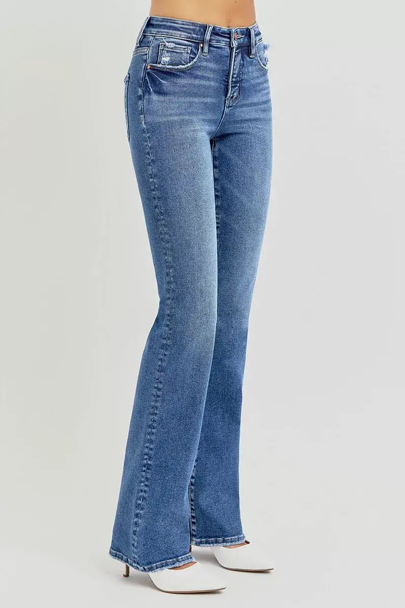 RISEN Full Size Tummy Control High Rise Straight Jeans Plus Size - Trendsi - Flyclothing LLC