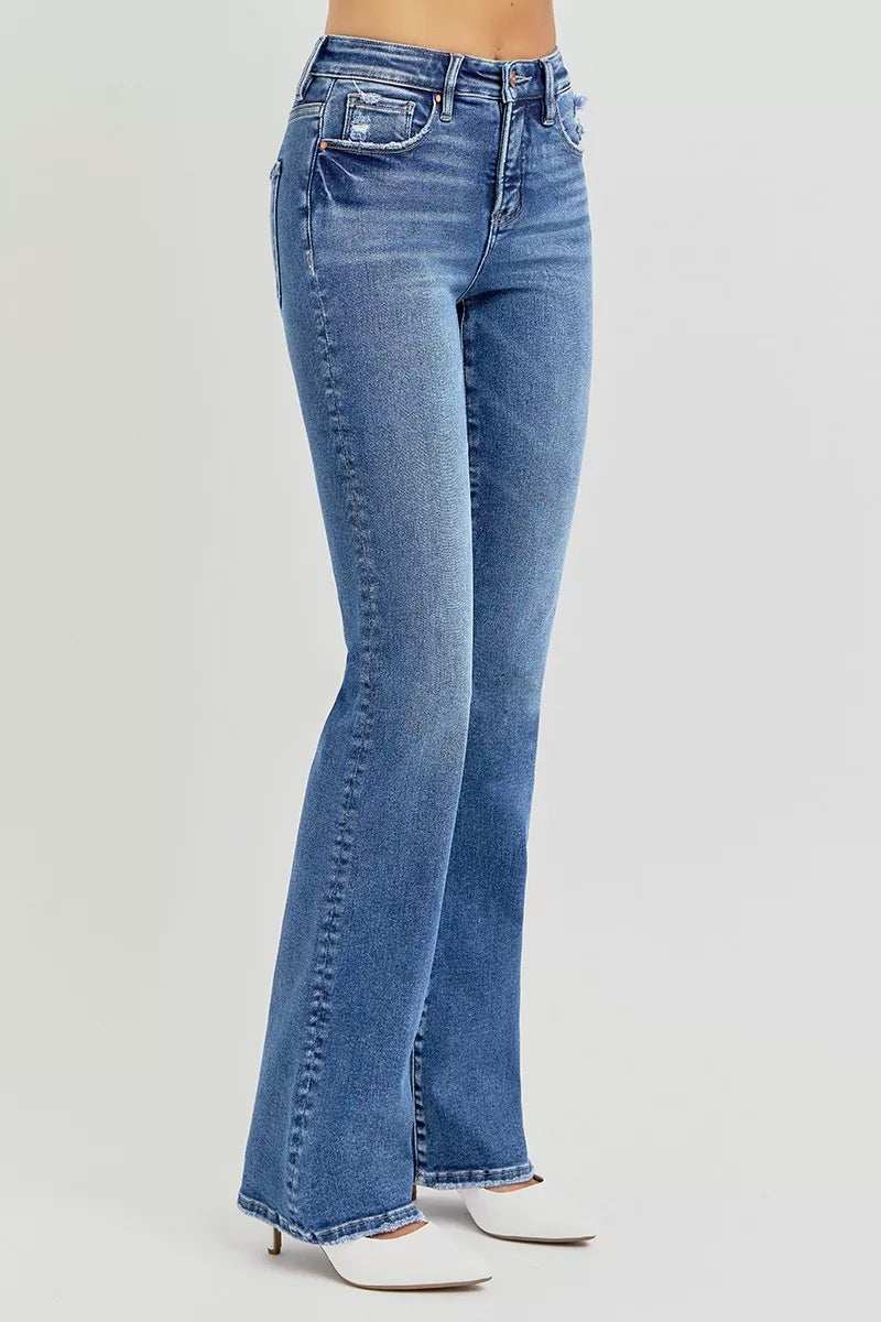 RISEN Full Size Tummy Control High Rise Straight Jeans Plus Size - Trendsi - Flyclothing LLC