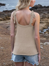 Tie Shoulder V-Neck Sweater Vest - Trendsi - Flyclothing LLC