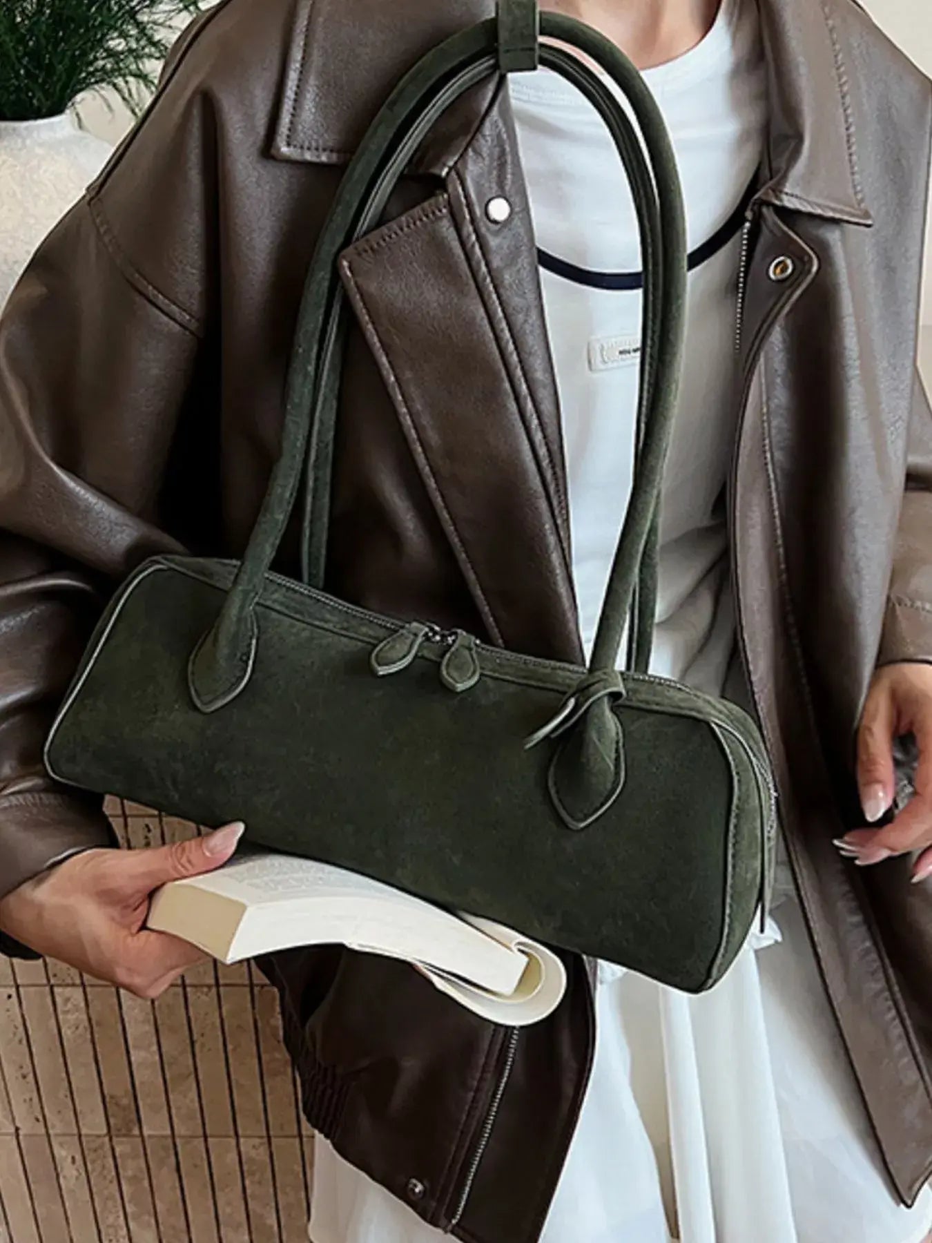 Solid Color Shoulder Bag - Trendsi - Flyclothing LLC