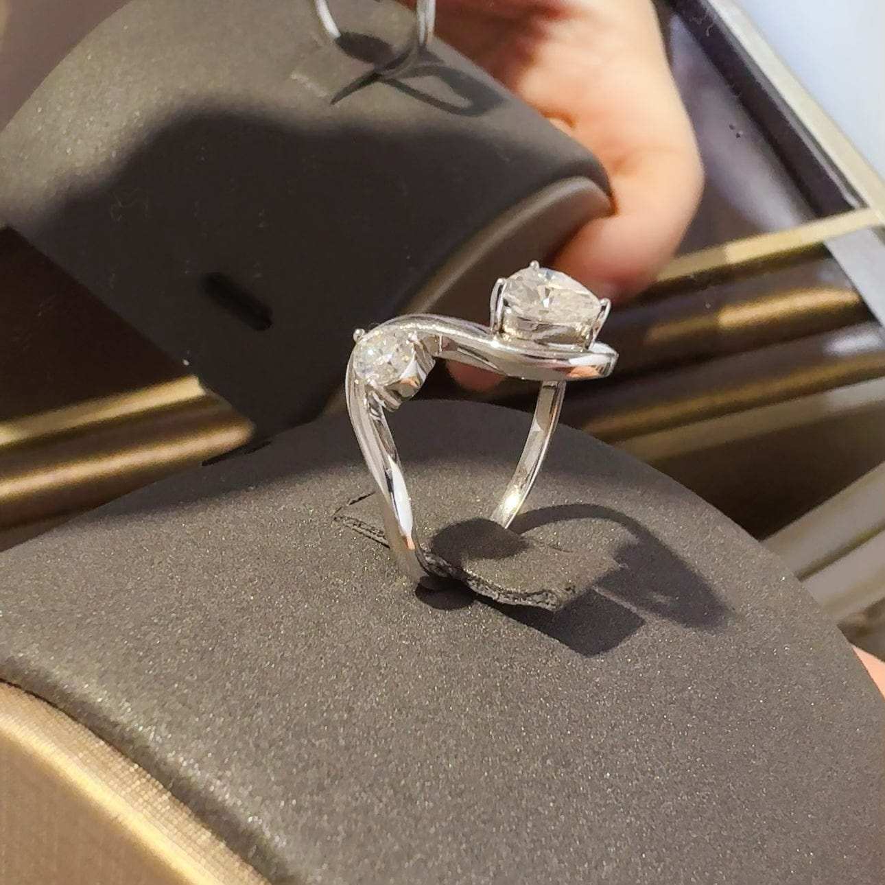 1.3 Carat Moissanite 925 Sterling Silver Irregular Shape Ring - Trendsi - Flyclothing LLC