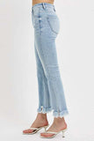 RISEN Full Size Raw Hem Distressed Cropped Flare Jeans Plus Size - Trendsi - Flyclothing LLC