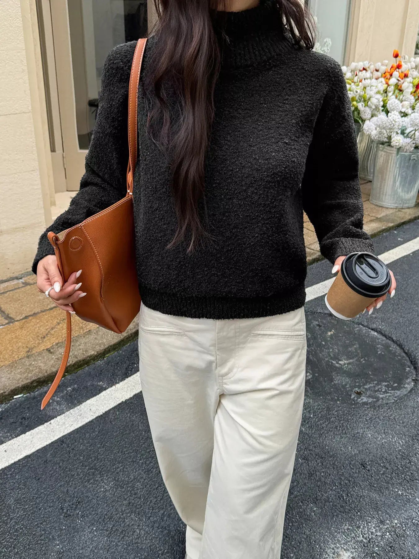 Turtleneck Long Sleeve Sweater - Trendsi - Flyclothing LLC