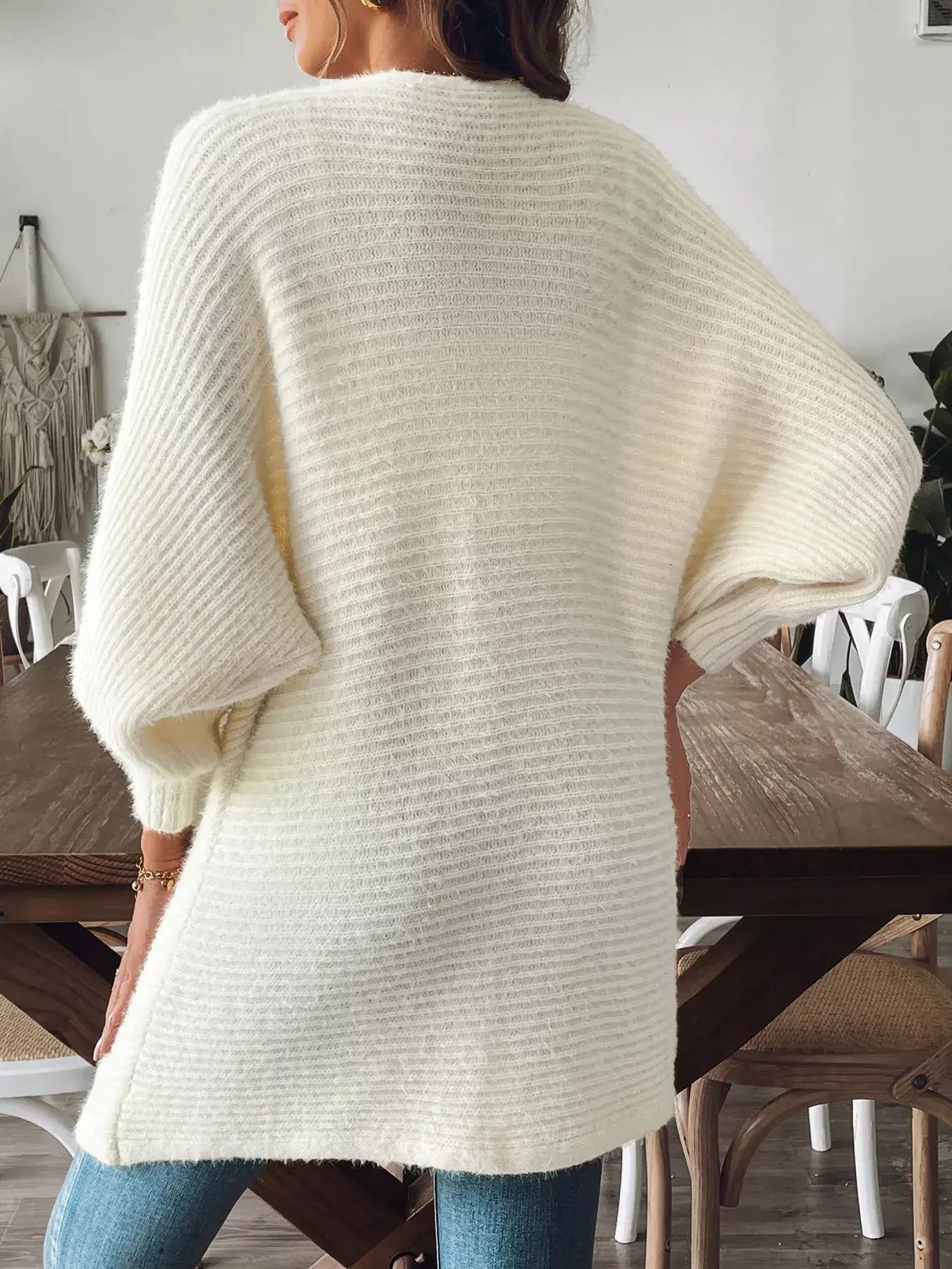 Open Front Drop Shoulder Cardigan - Trendsi - Flyclothing LLC