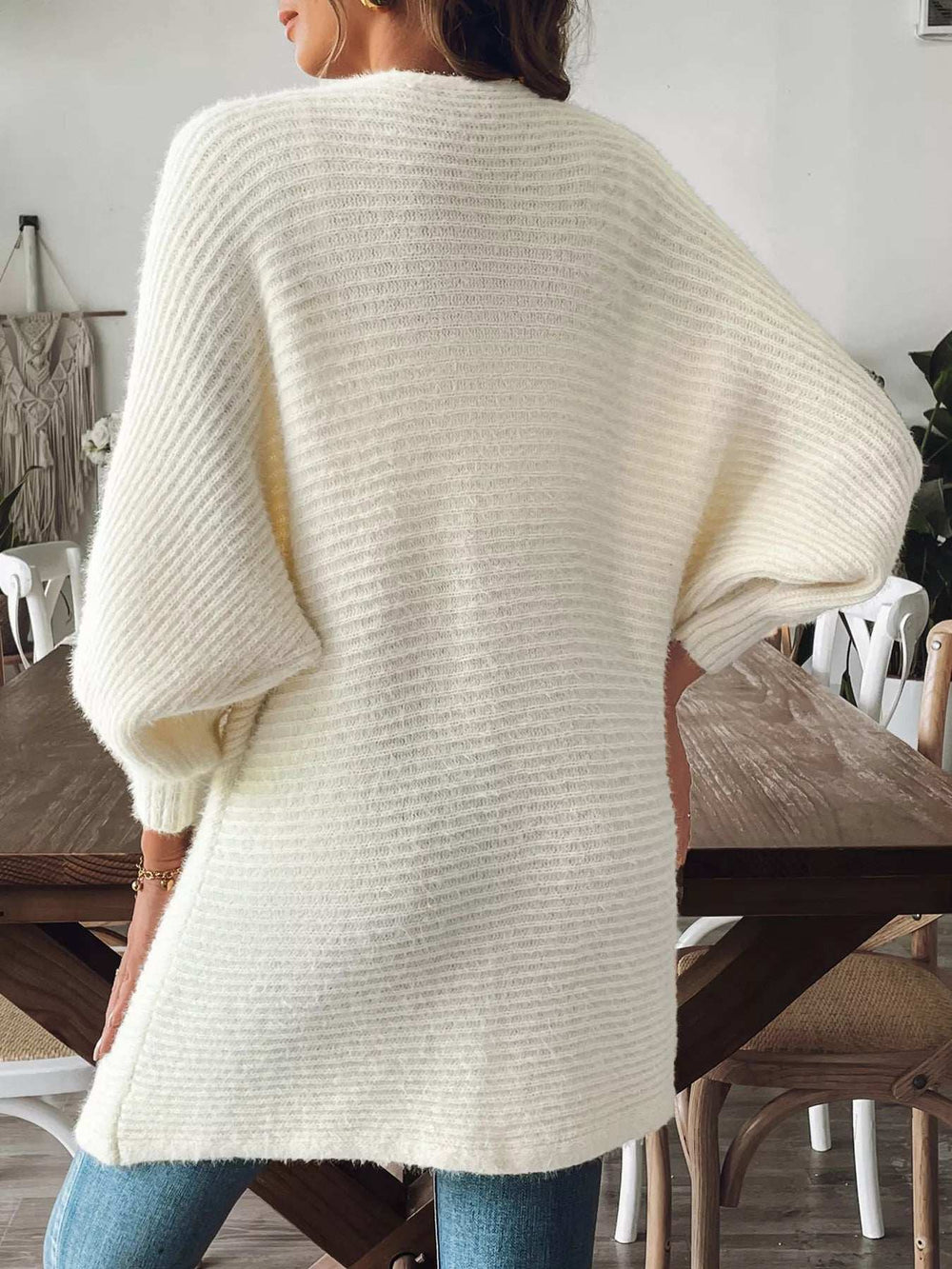 Open Front Drop Shoulder Cardigan - Trendsi - Flyclothing LLC